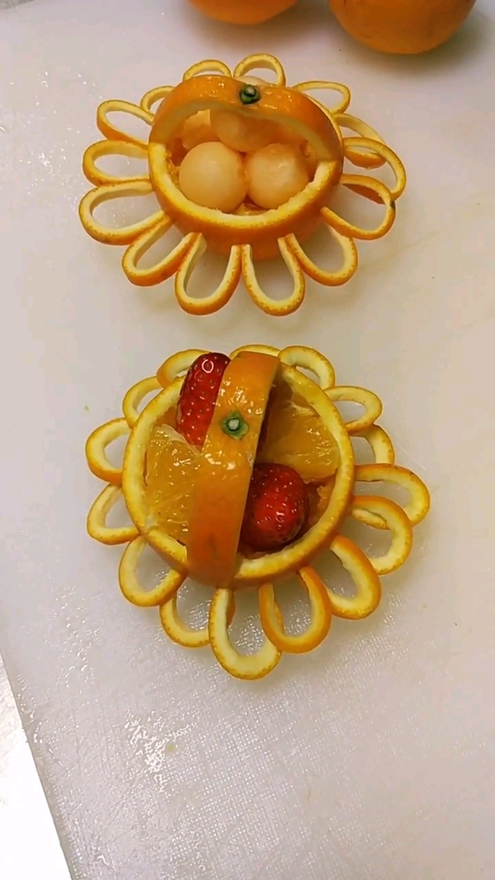 橙子花篮做法你学会了吗?
