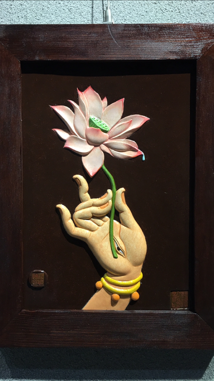跨年留念#青年雕塑艺术家霍健(明阳)的青铜浮雕作品《禅意佛手》
