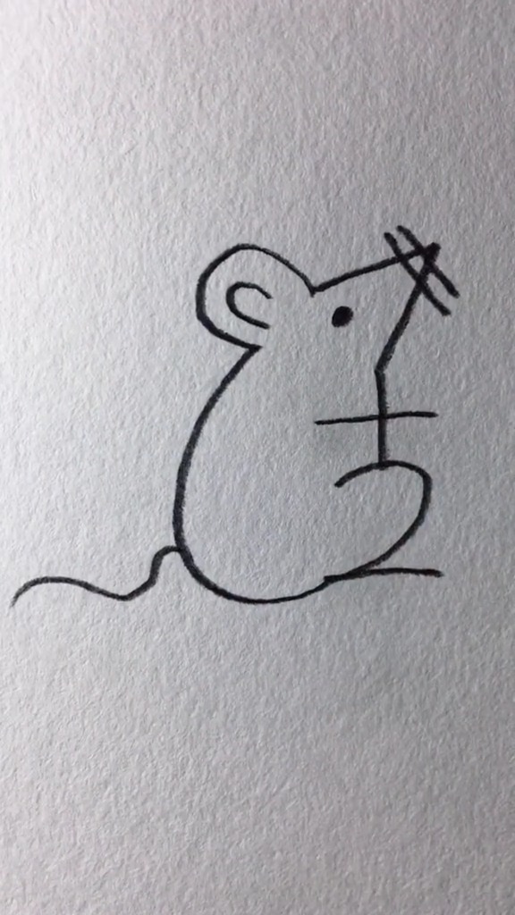 简笔画#让我们一起用7 2=9画老鼠,不会跑的哟!