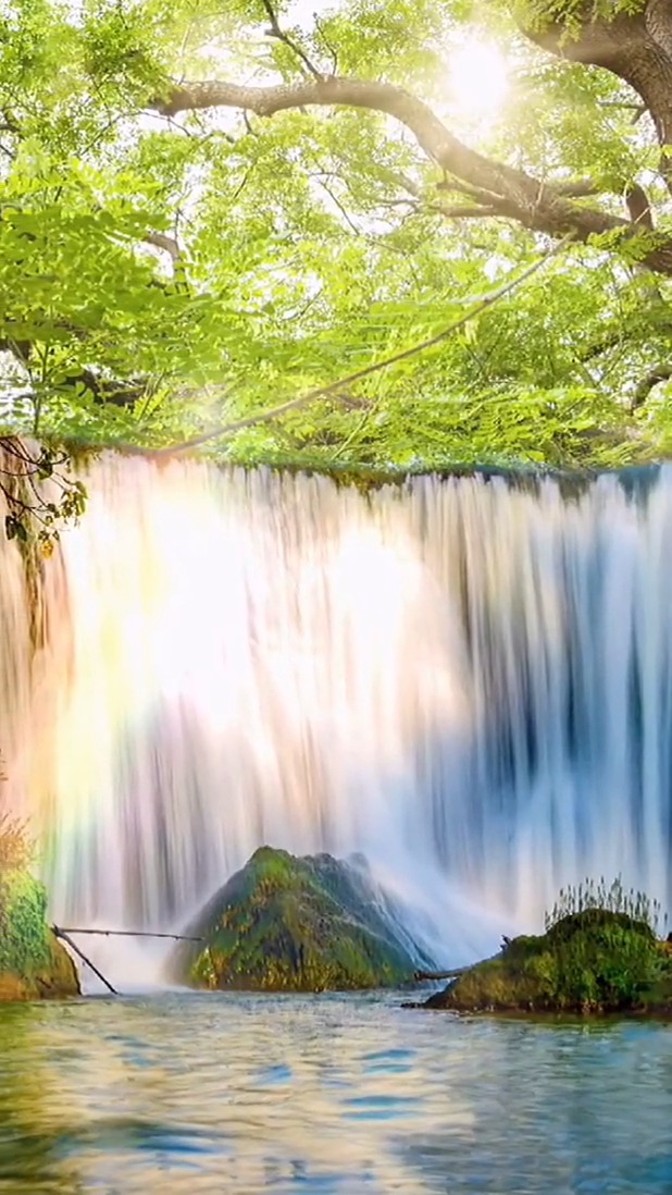 感受大自然的魅力,感受夏天的气息,阳光,瀑布,好心情,一起享受大自然
