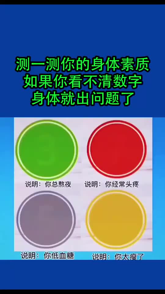 看看你的身体素质,如果你看不清数字,身体就出问题了!