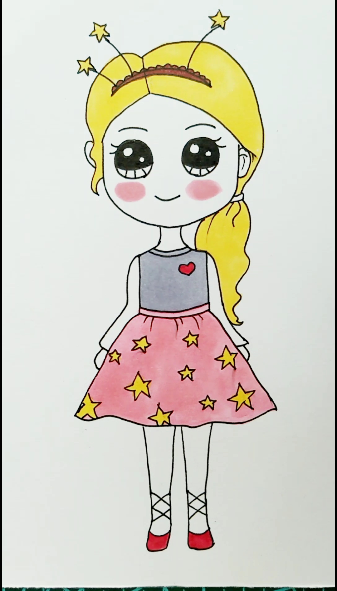 简笔画#教你画穿裙子的漂亮女孩-度小视