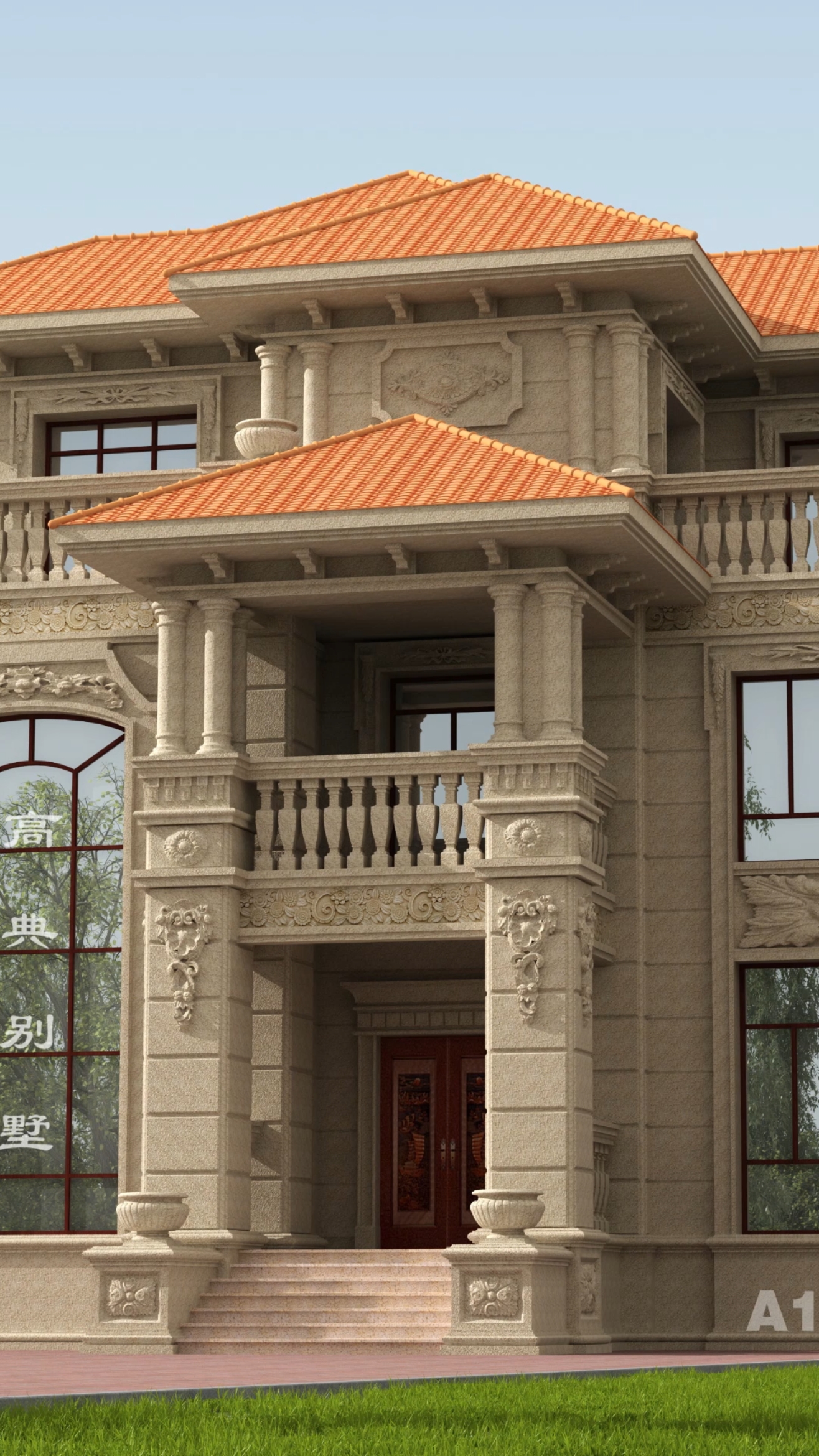 全石材干挂复式三层别墅,追求每一处细节的奢华大气