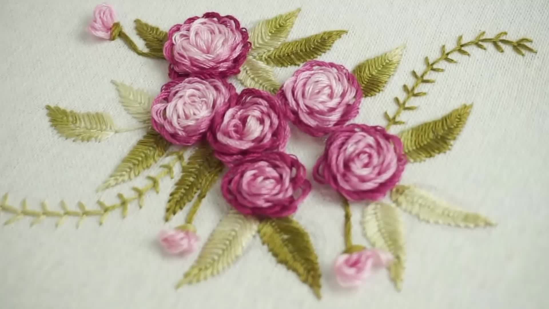 绣的立体花朵真的很惊艳 手工刺绣花朵教程