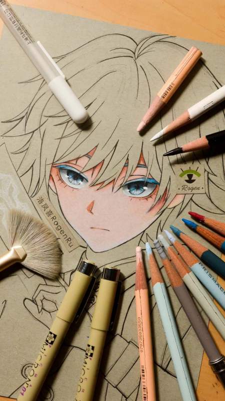 彩铅手绘《原神》漫画人物,重云算是小正太吗?-度小视