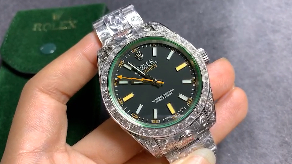 rolex劳力士 milgauss雕花纹身腕表