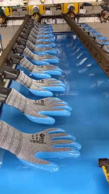 劳保手套生产的全过程,全自动流水线,一气呵成!