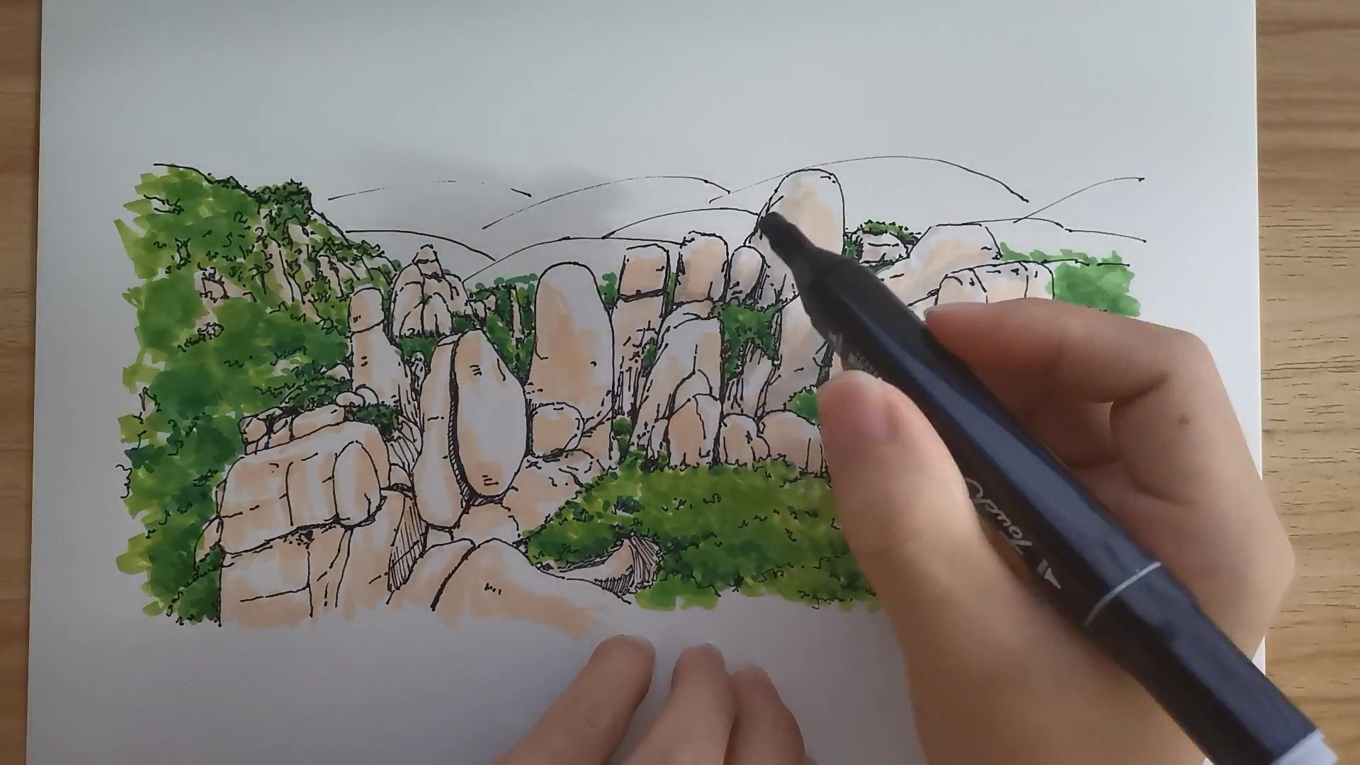 绘画#海上仙都太姥山,国家5a级旅游景区,山顶石景速写集一