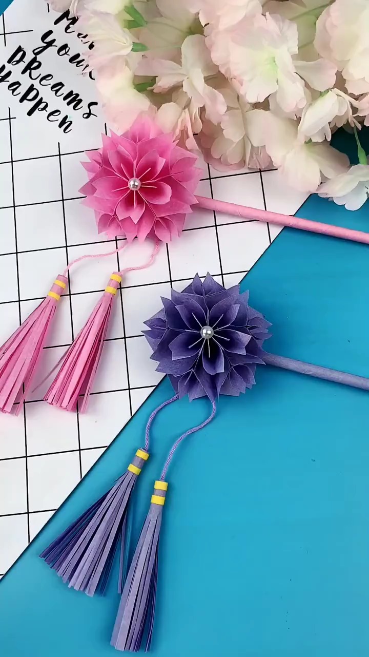 手工折纸#古风发簪,简单又唯美