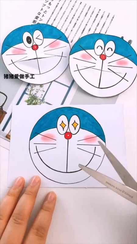 可爱的会说话哆啦a梦哆啦a梦怎么用纸做手工,更多手工视频来搜索