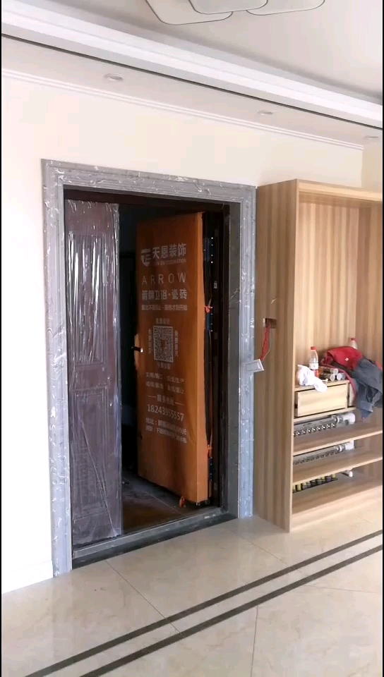 天然理石口安装完毕