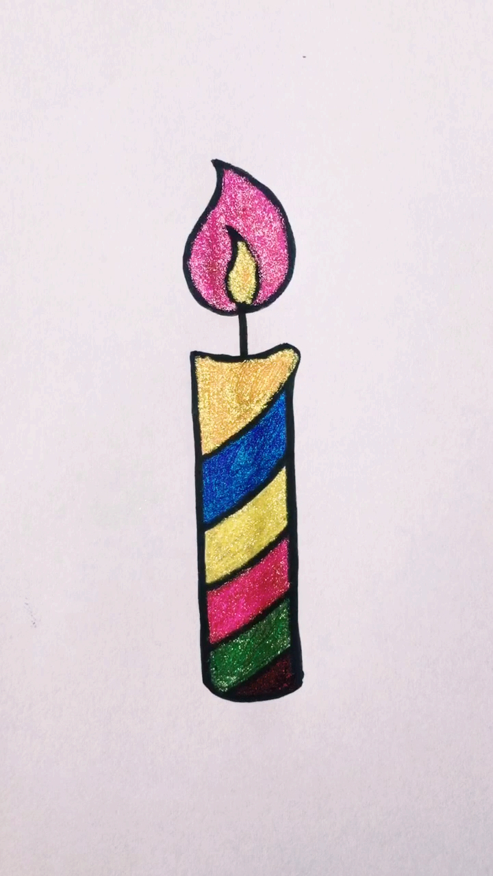 数字生日蜡烛简笔画图片