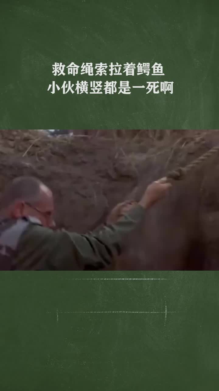 救命绳索拉着鳄鱼小伙横竖都是一死啊