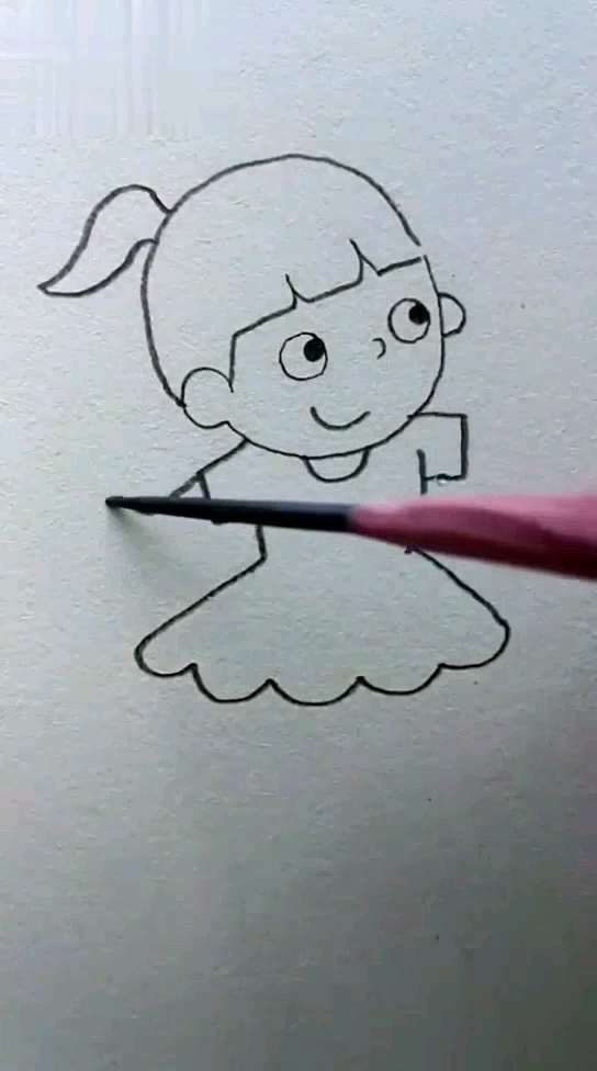 简笔画小姑娘