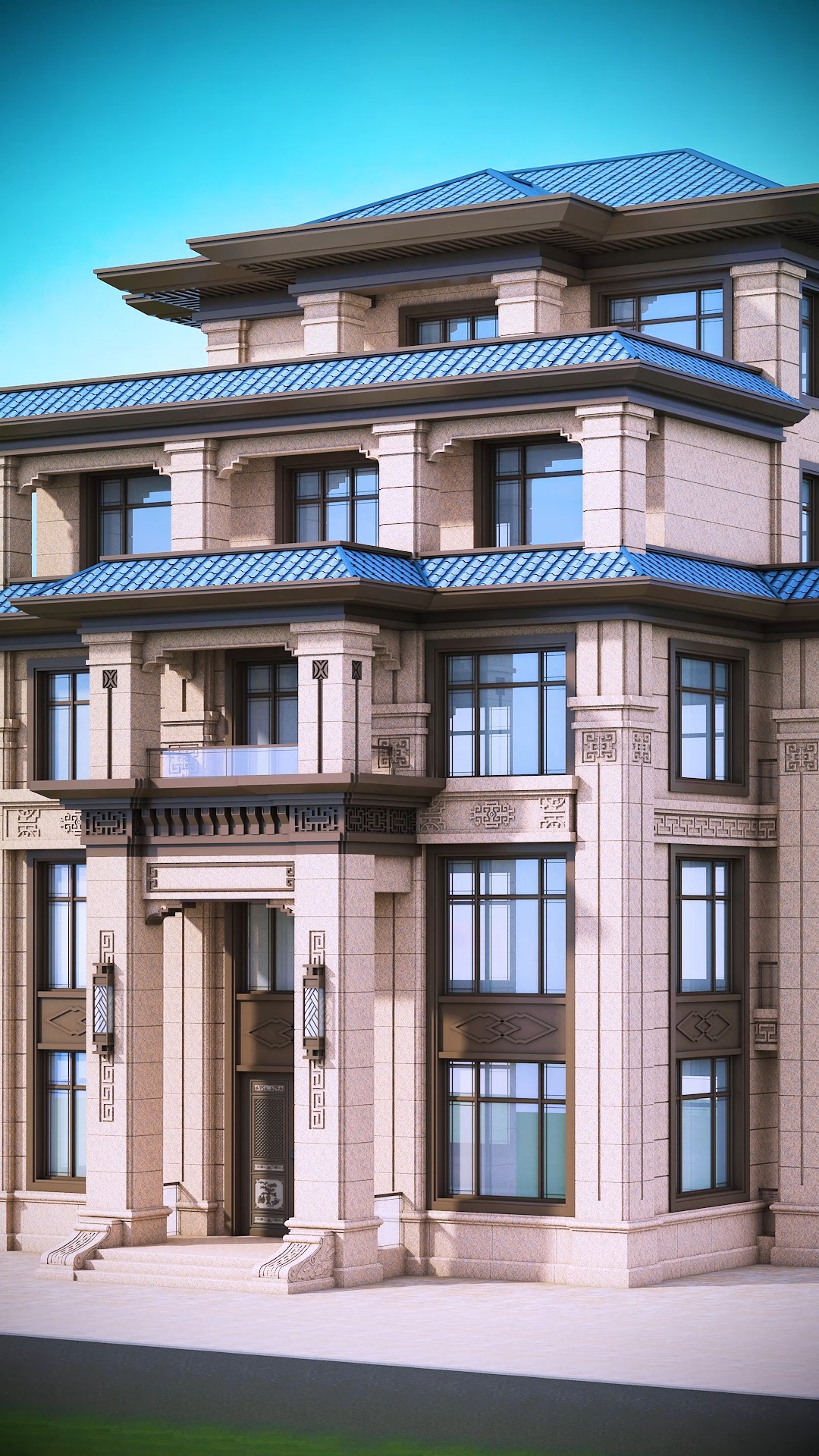 农村别墅#五层新中式自建别墅设计,7.