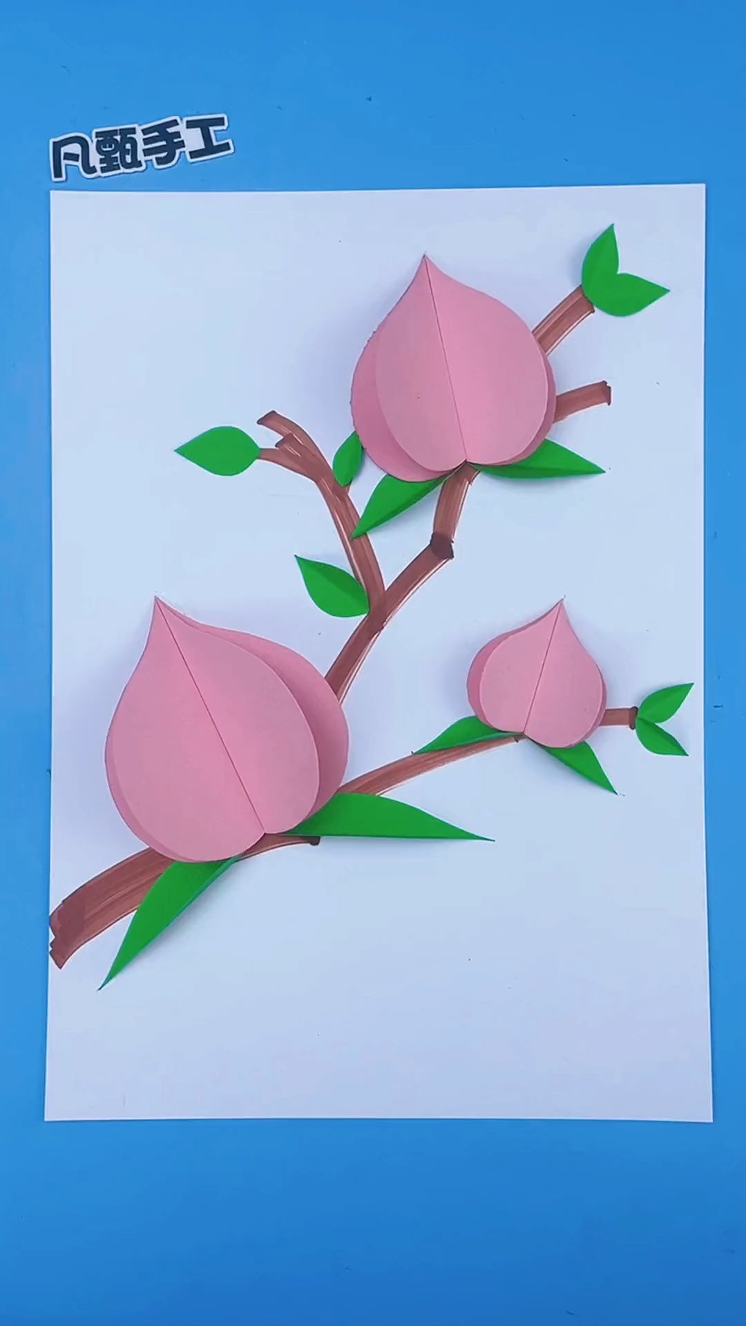 手工制作水蜜桃创意贴画逃离苦难幸福平安