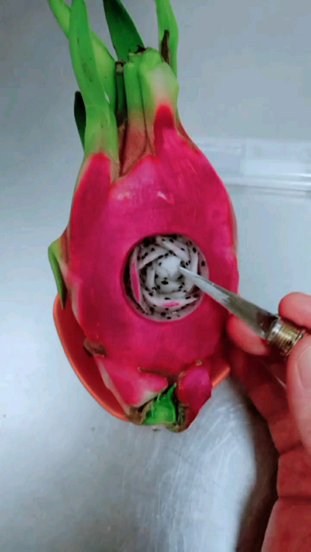 火龙果的雕刻艺术真的好美!