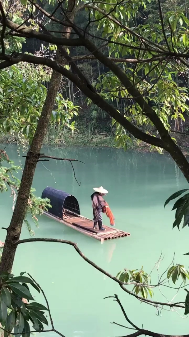 一人泛舟湖上走,蓑笠再头渔网抛.