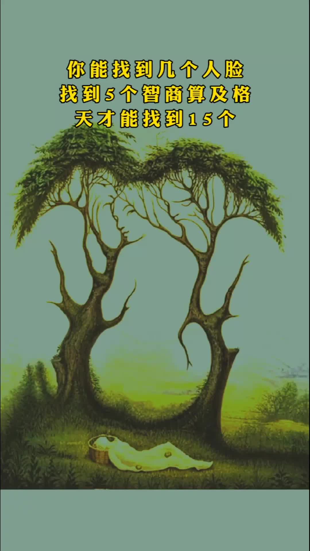 你能找到几个人脸?找到5个智商算及格,天才能找到15个!
