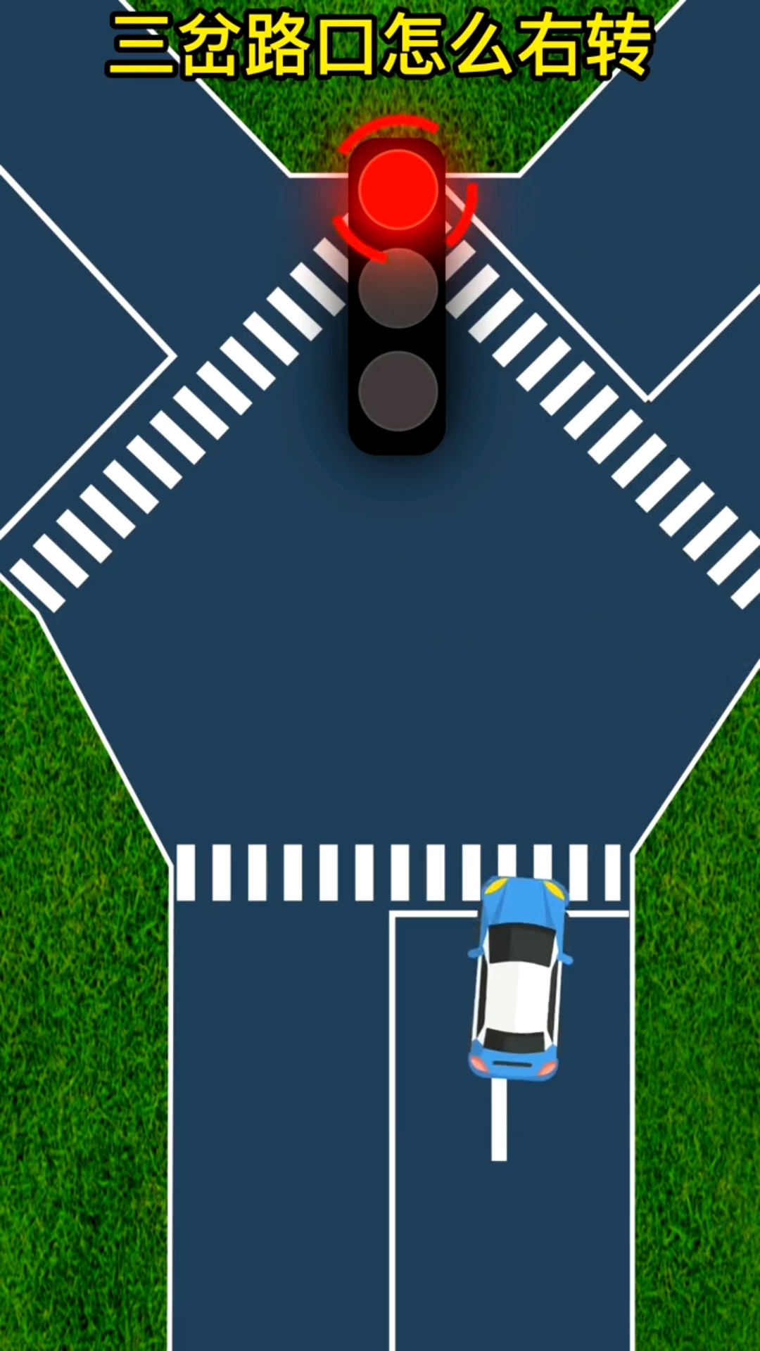 y型三岔路口怎么正确右转你知道吗