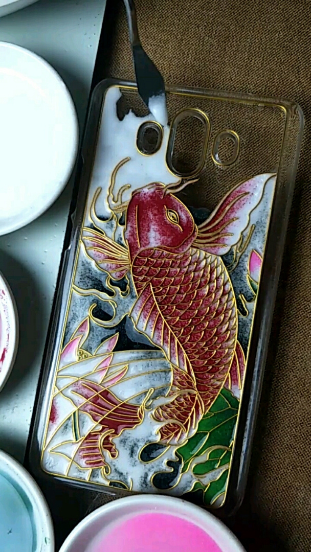 景泰蓝工艺画手机壳