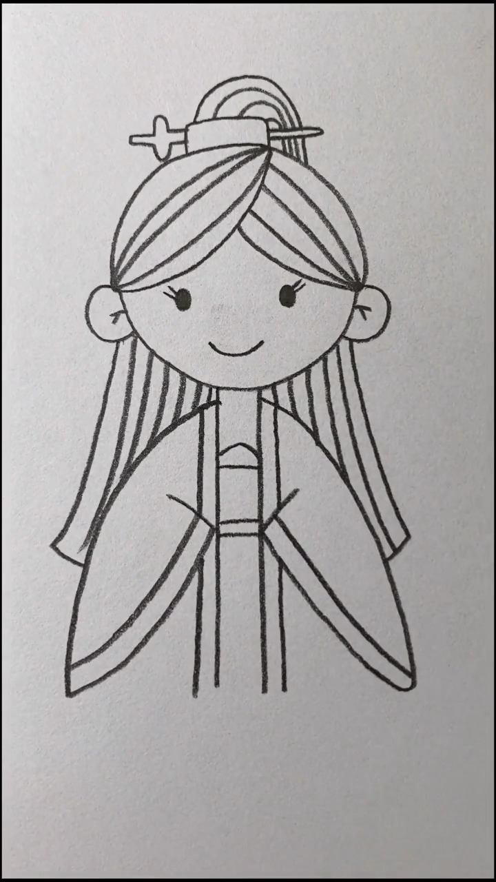 古代小女孩怎么画简单图片