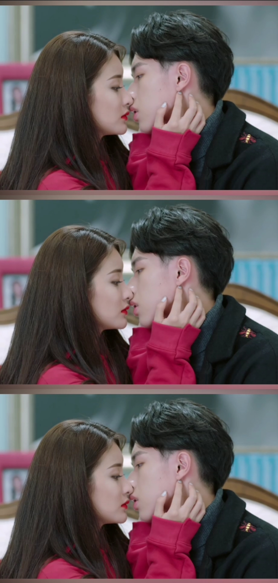 搞笑视频#赖雨濛和张逸杰甜蜜接吻