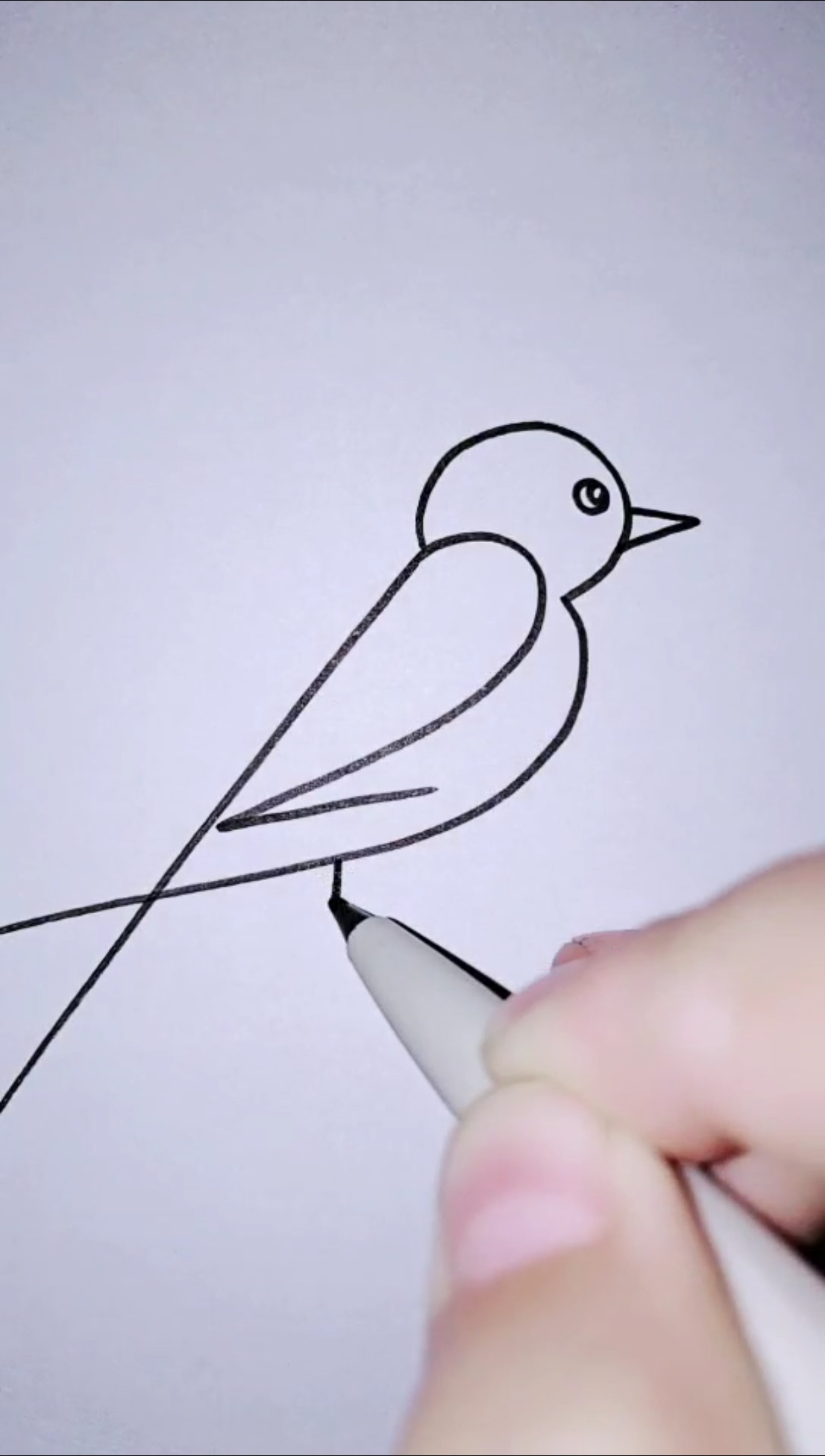 用数字123画小鸟简单图片