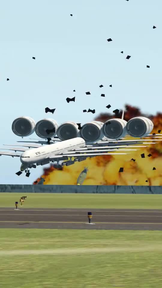 空中巨无霸没想到就这样掉下来了,模拟