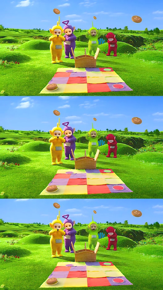 天线宝宝#童年回忆,各位天线宝宝的野餐有点丰盛哦