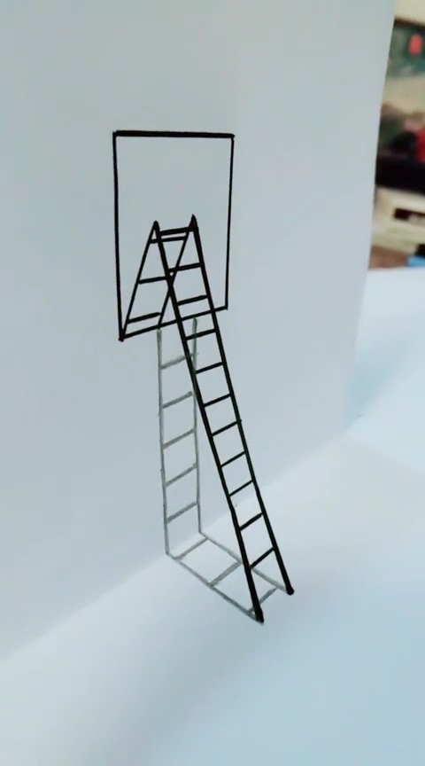 梯子这样画更立体哦!是不是很简单呢?