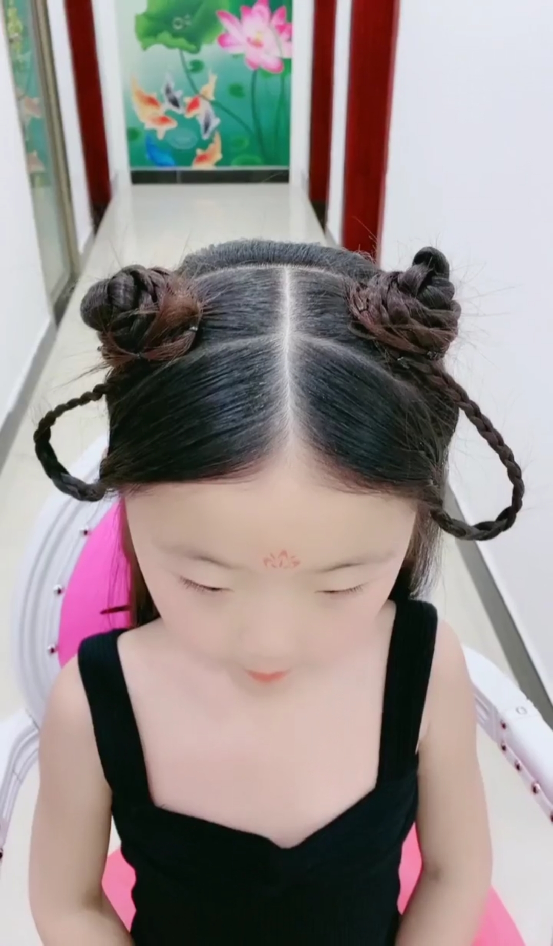 洋气古装编发#给小女拍古装这样扎发型拍出来的照片你都还想拍