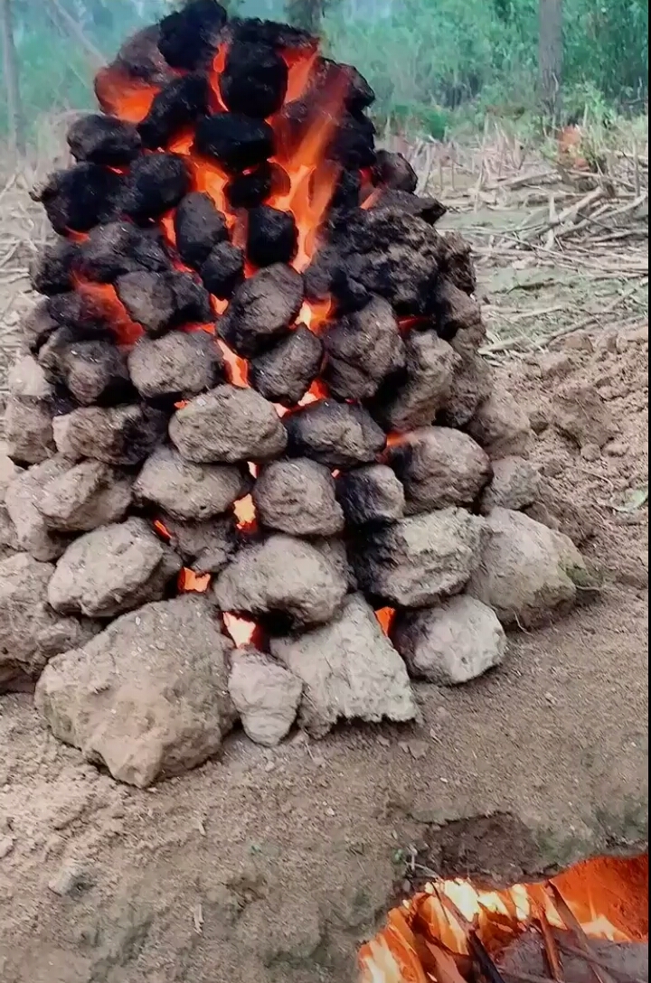 烧窑烤地瓜图片