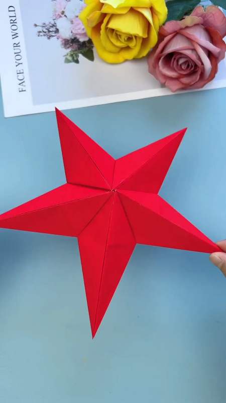 手工制作#快给孩子收藏起来,#国庆节手工 立体五角星#亲子手工 #使い