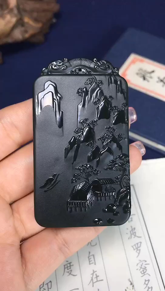 和田玉,墨玉山水