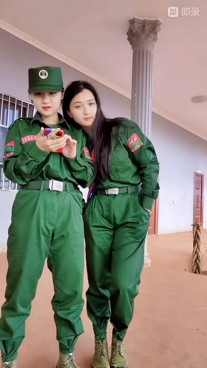佤邦联合军佤邦女兵军旅保家卫国英姿飒爽最美军装