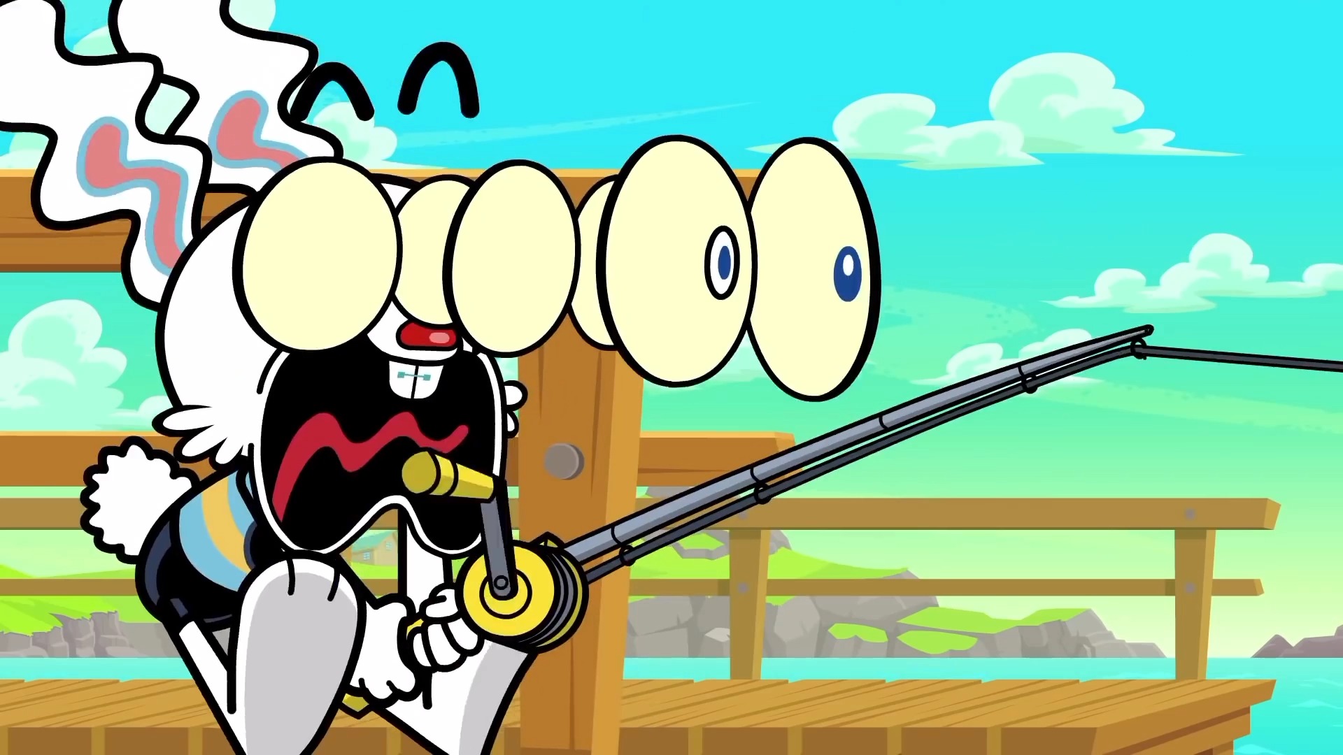 动漫#兔子去钓鱼,钓上来章鱼,还有美人鱼?