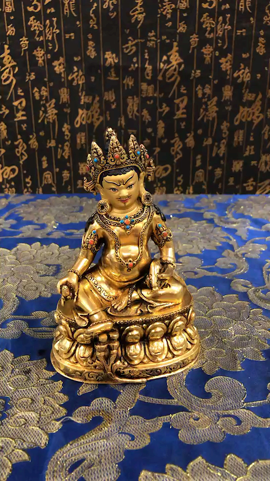 精品15公分小黄财神,紫铜鎏金工艺,尼泊尔进口,非常精美,喜欢的给点个
