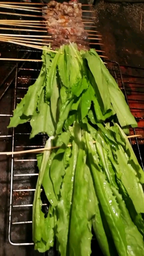 烤肉,碳烤青菜