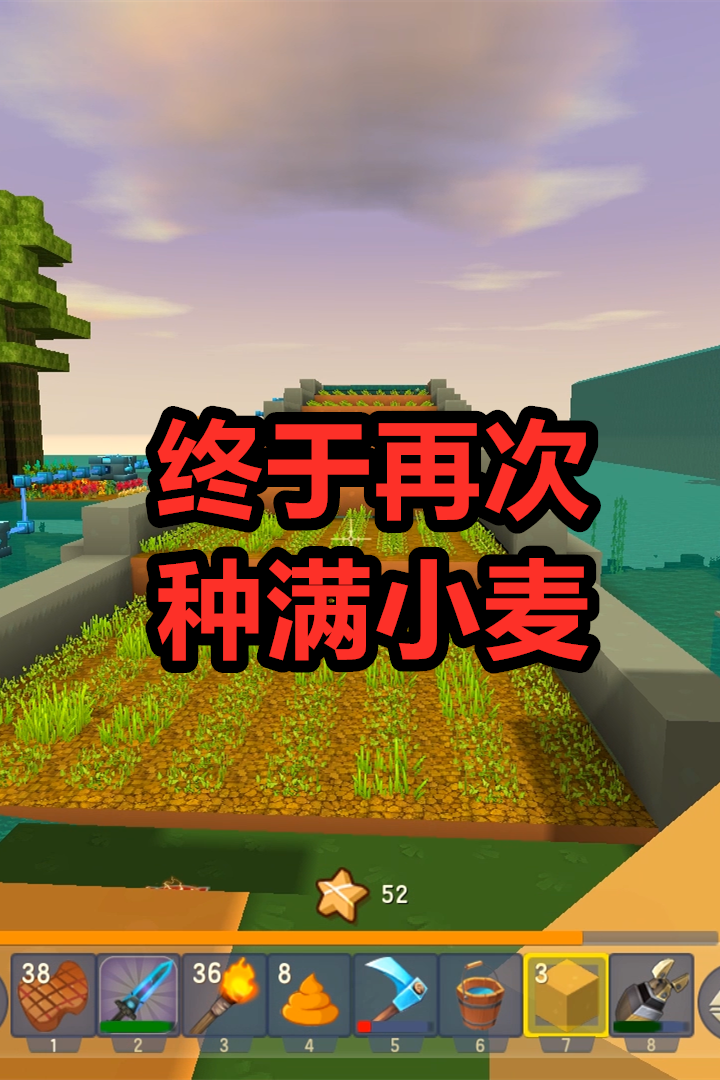 迷你世界#王木薯荒岛生存115:麦田终于再次种满小麦了!