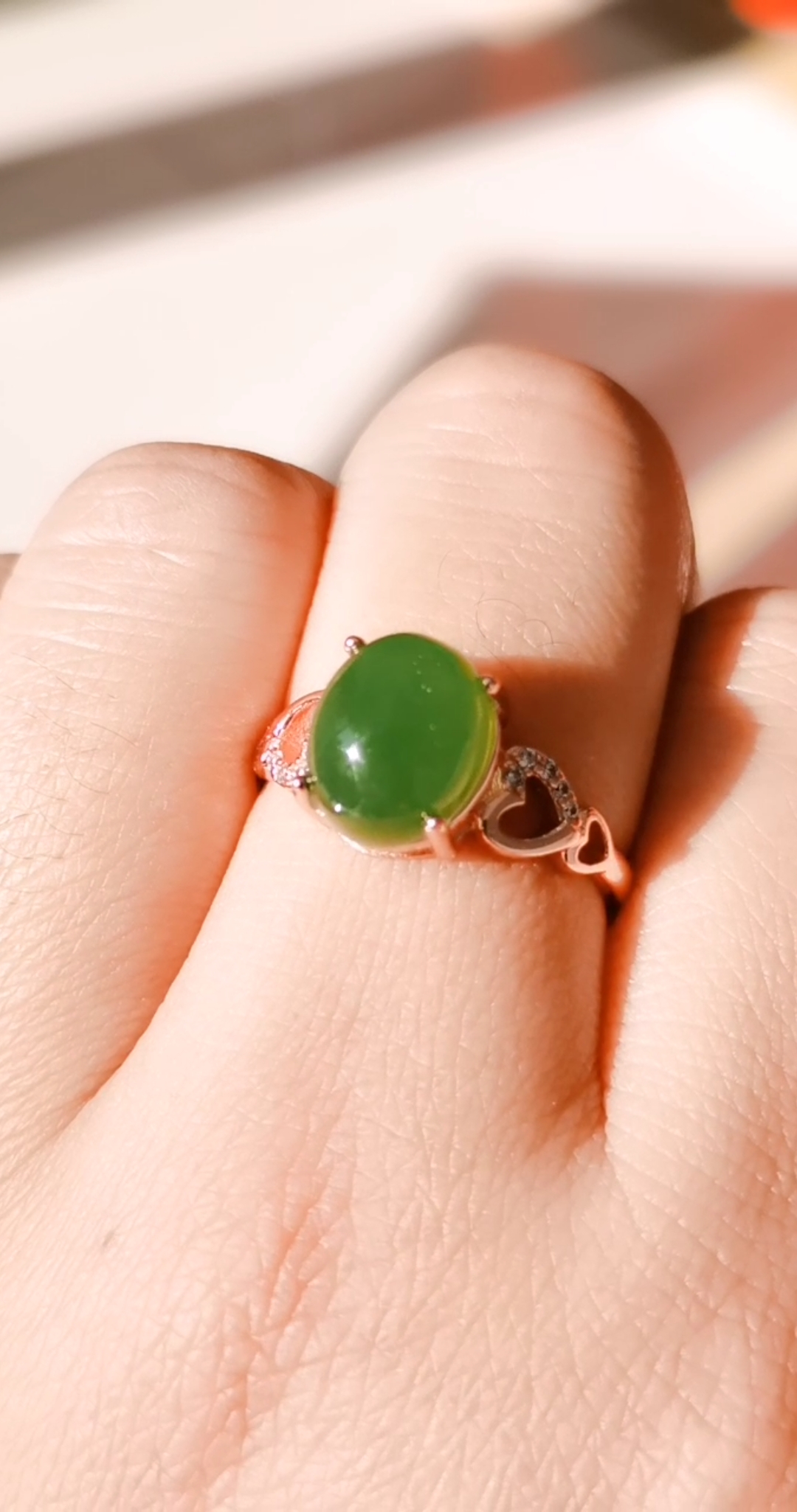 精美碧玉戒指,小戒面小清新