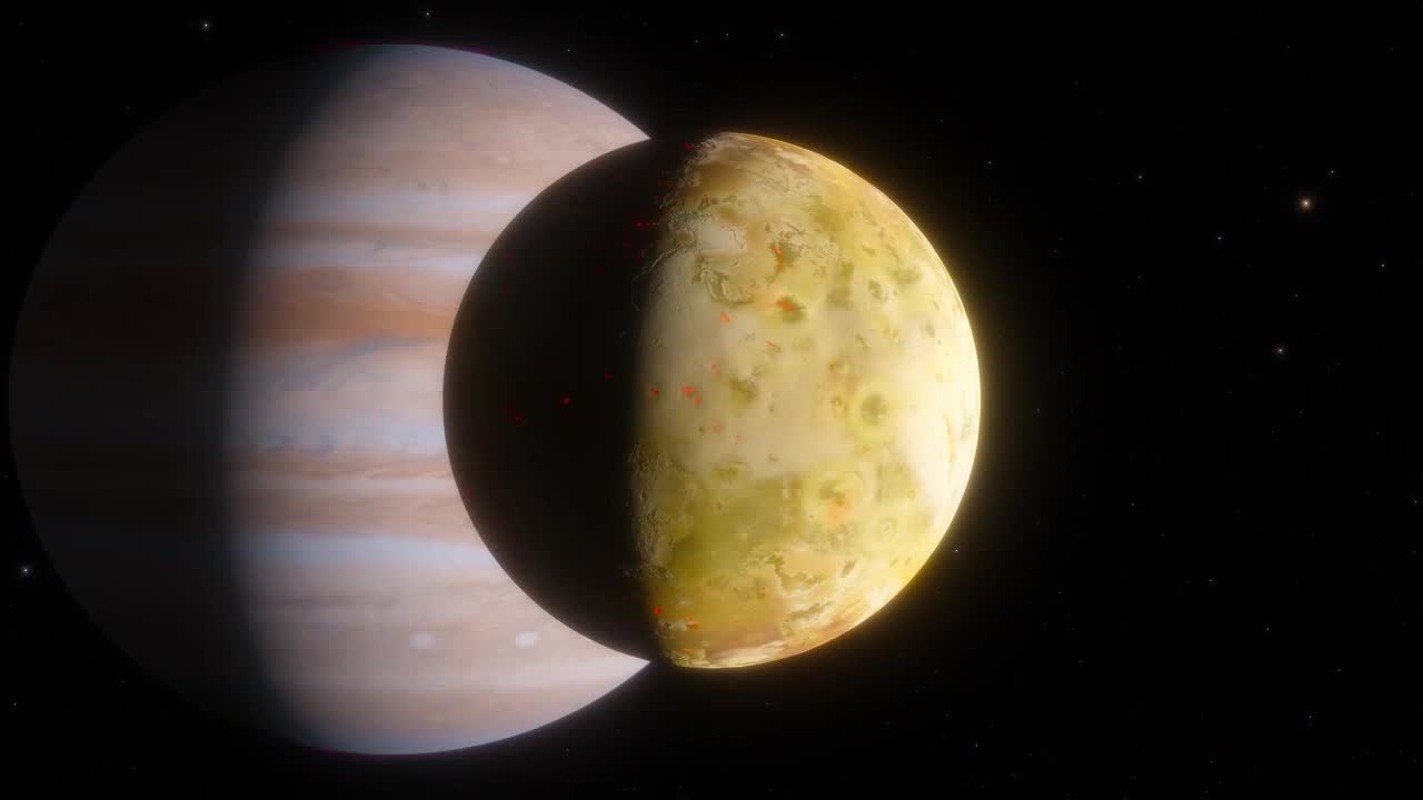 超美!木卫二与木星的特写,很牛的画面