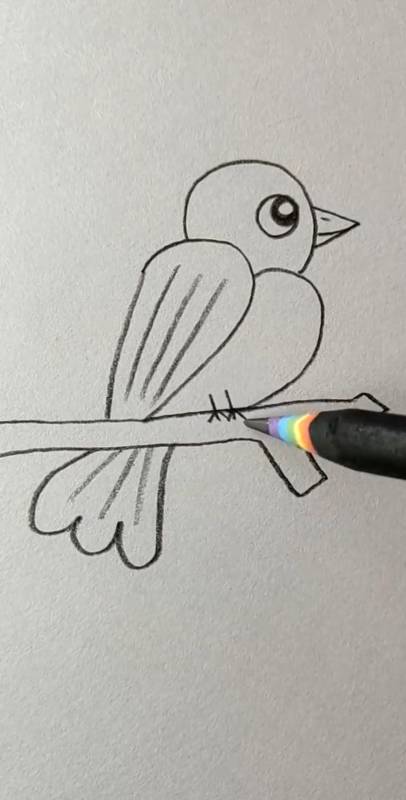 简笔画#用22画树枝小鸟简化版,一看就会!-度小视