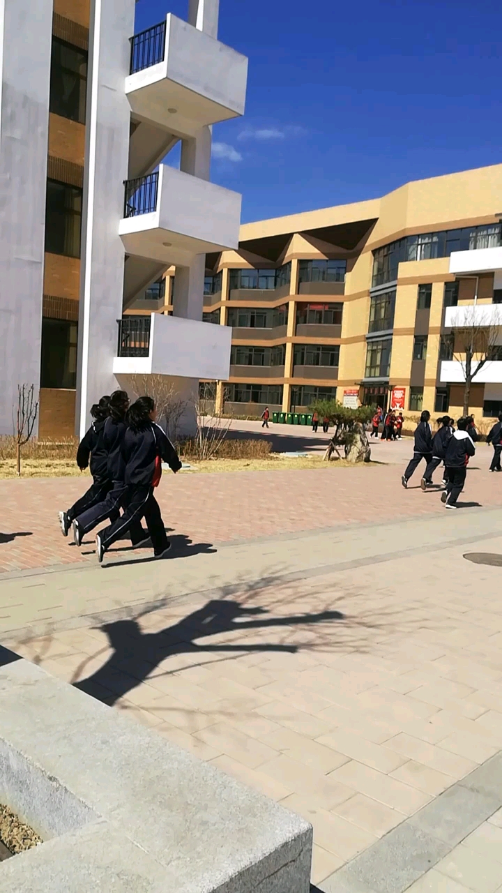 下课后往食堂狂奔的高三学子,争分夺秒.