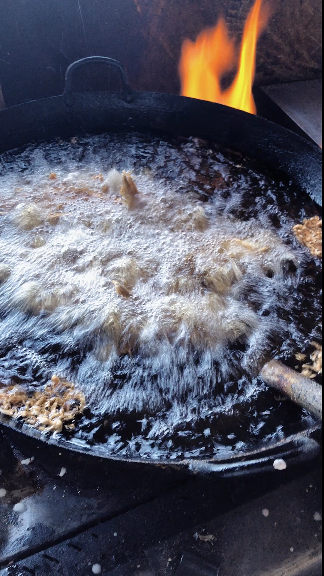 美食#油锅里沸腾的鲤鱼