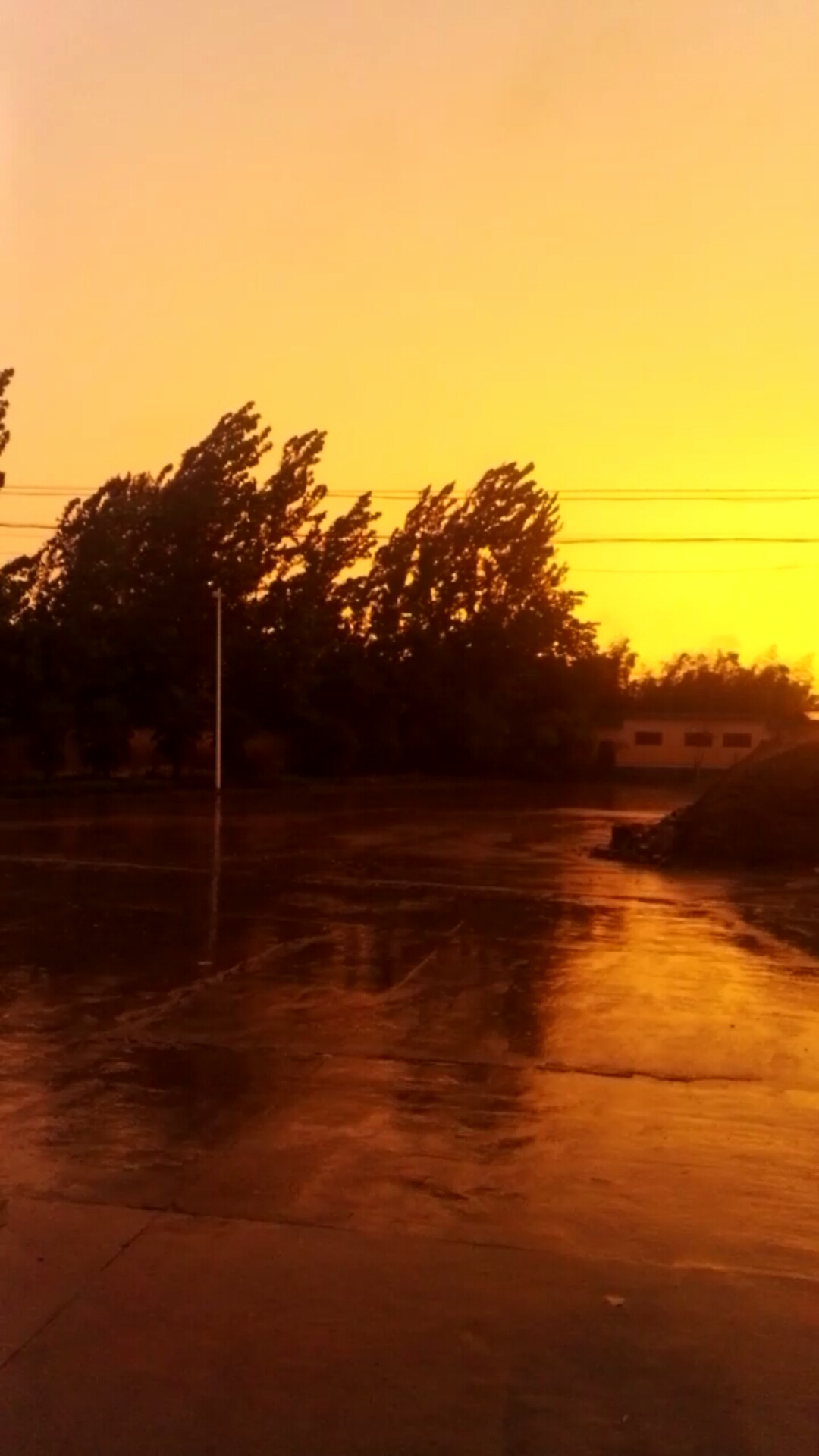 雨天夕阳照片图片