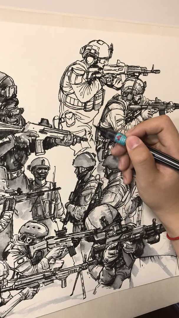 我要上热门#特种部队继续画起来!