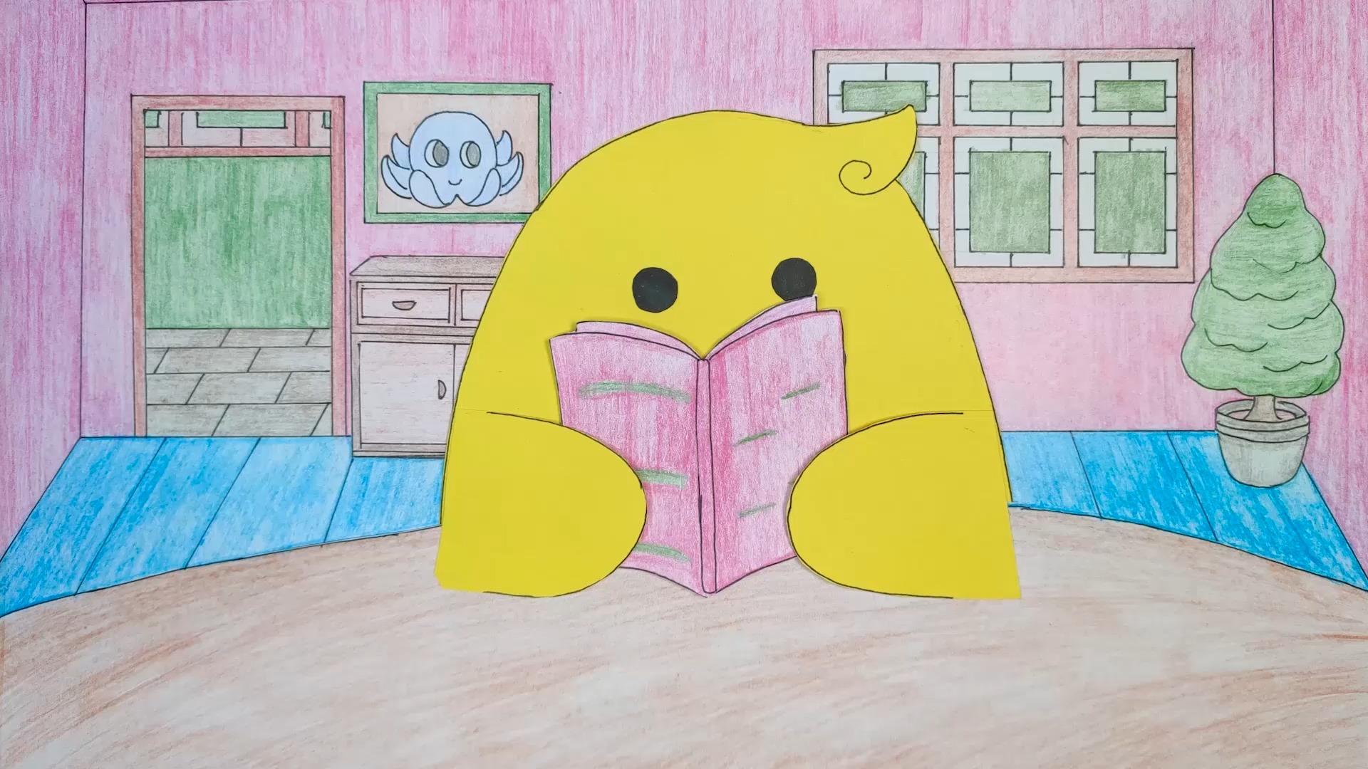 手绘定格动画:八爪鱼第一次到北方做客,点个青菜真是太难了