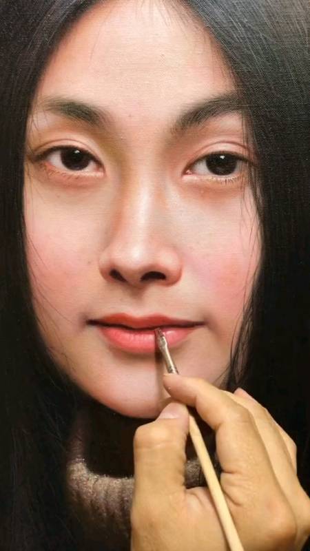 我要上热门#临摹冷军大师7000万油画作品《蒙娜丽莎关于微笑的设计》