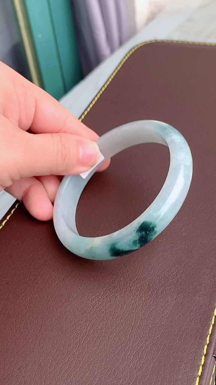 隔离病毒不隔离爱#老坑缅甸翡翠a货冰飘兰花翡翠手镯冰飘花正圈!